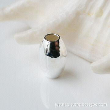 Solid 925 sterling silver loose oval barrel beads, 3*5/5*8mm
